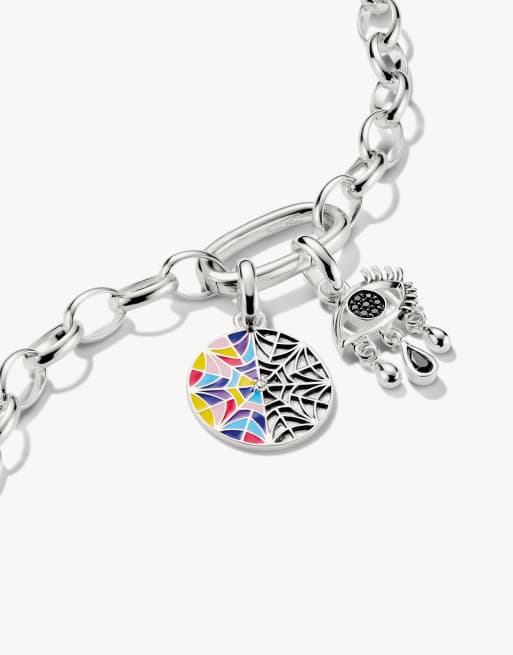 Thomas Sabo - Charm pendente a forma di occhio tonalità argento e nero, 2 di 3