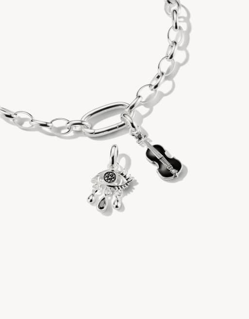 Thomas Sabo - Charm pendente a forma di occhio tonalità argento e nero, 3 di 3