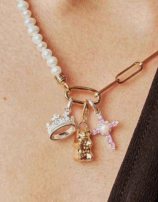 Thomas Sabo - Ciondolo con pendente a forma di corona con pietre argentato e bianco, 3 di 3