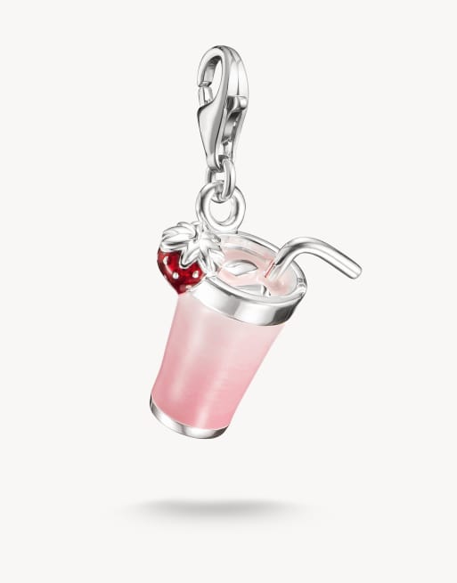 Thomas Sabo - Ciondolo in argento a forma di matcha color argento, rosa e rosso