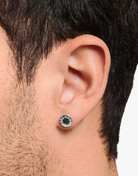 Thomas Sabo - Clous d'oreilles classiques en argent massif 925 avec pavé de pierres noires - view 1