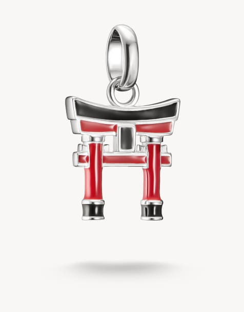 Thomas Sabo - colgante charm de plata con conexión en plata, rojo y negro - view 1