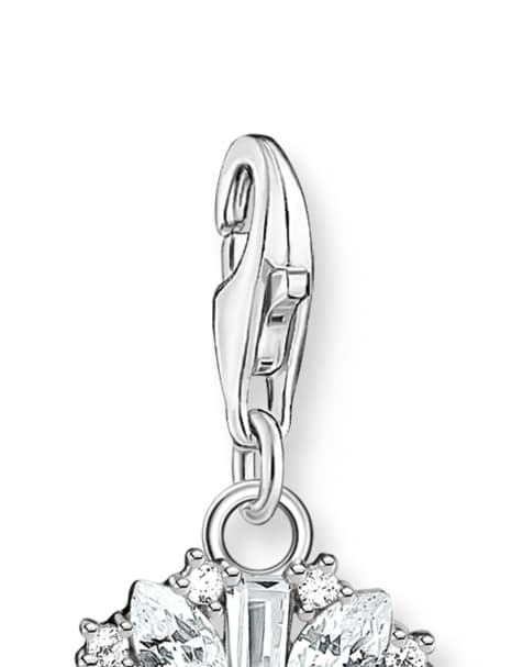 Thomas Sabo - Colgante charm de plata con margarita y piedras en plata, blanco y amarillo - view 1