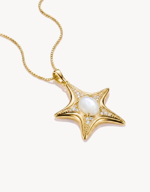 Thomas Sabo - Colgante estrella de mar con nácar en dorado amarillo, blanco, 2 de 5