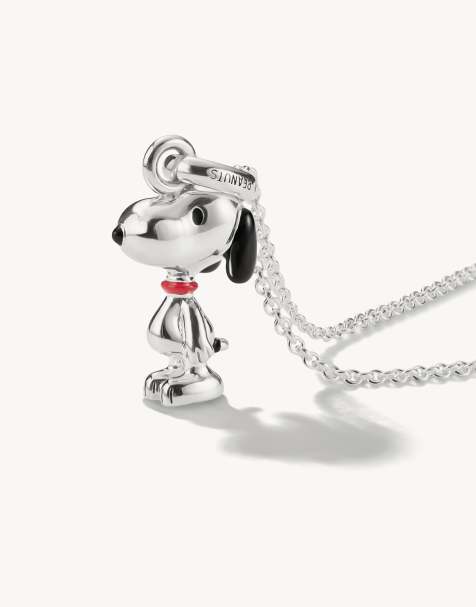Thomas Sabo - Collana a catena con Snoopy tonalità argento, nera e rossa - view 1