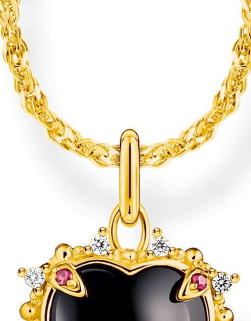 Thomas Sabo - Collana con ciondolo a cuore in argento sterling placcato oro giallo 18K, 3 di 3