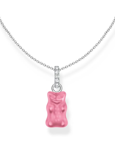 Thomas Sabo - Collana in argento sterling 925 con pendente a forma di orsetto rosa e zirconia cubica - view 1