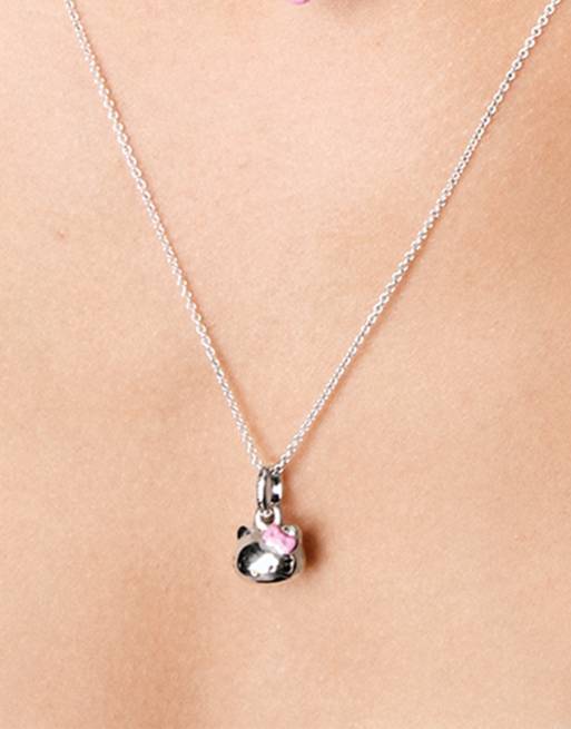 Thomas Sabo - collar Hello Kitty con lazo rosa en plata, negro, amarillo y rosa, 4 de 4