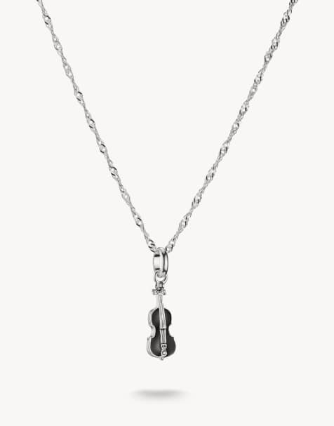 Thomas Sabo - Collier à pendentif guitare - Argenté, noir et blanc - view 1