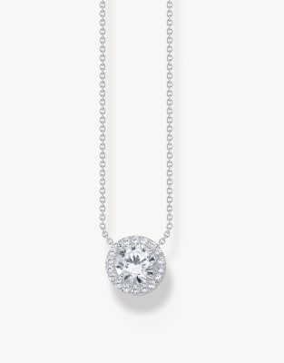 Collier - Argenté et blanc 45 cm