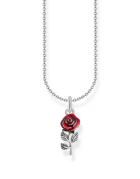 Thomas Sabo - Collier fin avec roses rouges en argent sterling 925 - view 1
