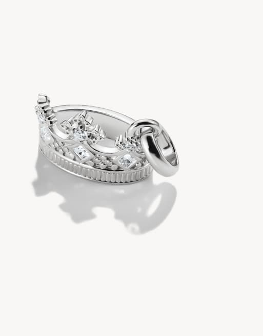 Thomas Sabo – Connect – Kronenanhänger in Silber mit weißen Schmucksteinen, 2 von 3