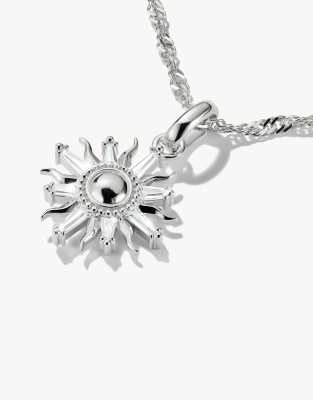 Thomas Sabo - Connect - Pendentif charm soleil serti de pierres en argent - Argenté et blanc