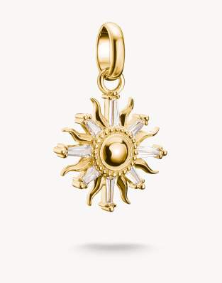 Thomas Sabo - Connect - Vergoldeter Sonnenanhänger in Gelbgold mit weißen Schmucksteinen