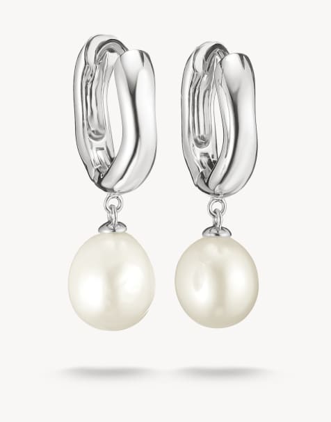 Thomas Sabo Creolen mit Perle in Silber, Weiß - view 1