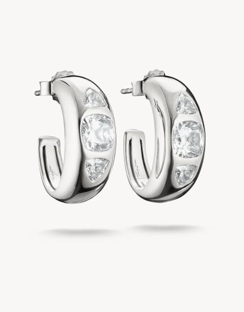 Thomas Sabo - Créoles - Argenté et blanc - view 1