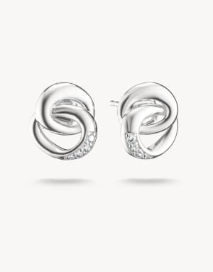 Thomas Sabo Ear studs together with white zirconia in silver, white
