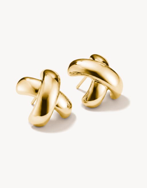 Thomas Sabo Earrings in cross shape in gold, 2 of 4