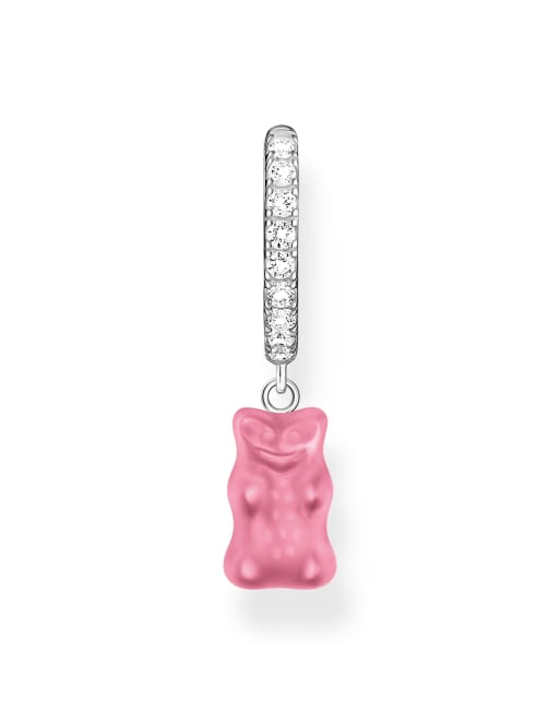 Thomas Sabo - Enkele oorring met roze berenhangertje in sterling zilver, 3 van 3