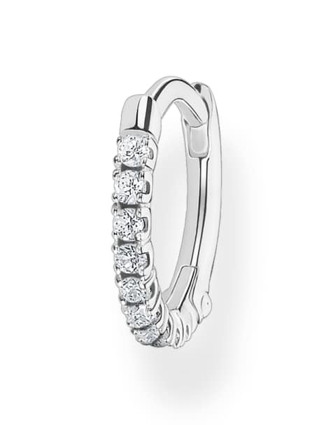 Thomas Sabo - Enkele oorring met witte steentjes in zilver - view 1