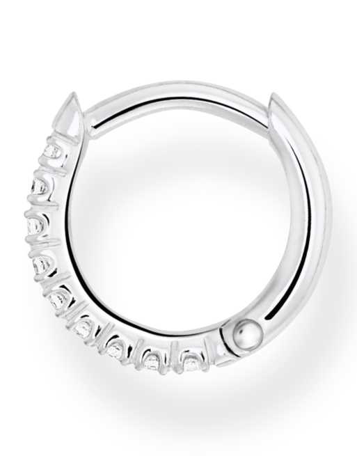 Thomas Sabo - Enkele oorring met witte steentjes in zilver, 3 van 3