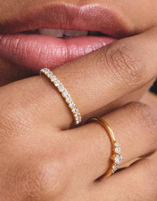 Thomas Sabo eternity ring met witte zirkonia in geelgoud, wit, 4 van 4