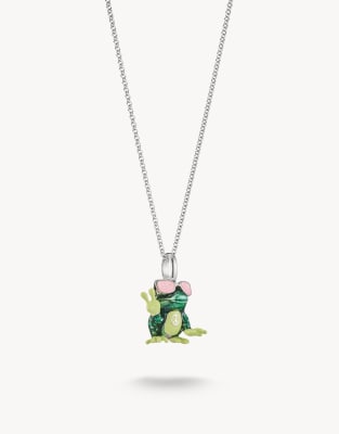 Thomas Sabo Frog Pendant Necklace In Silver
