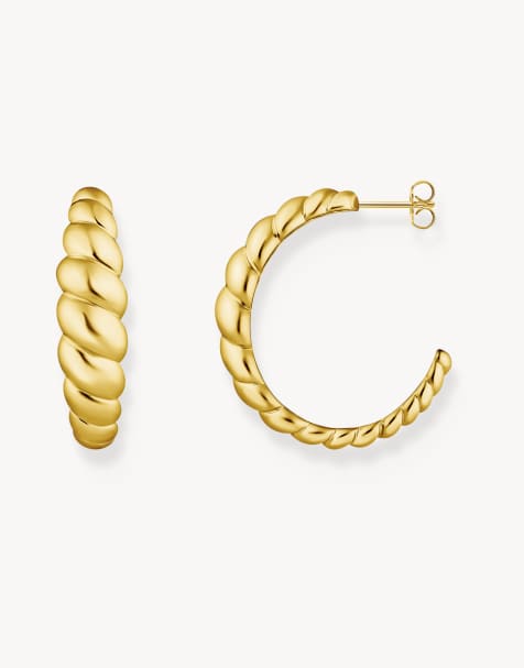 Thomas Sabo Gold-plated hoops in gold - view 1