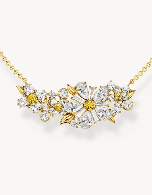 Thomas Sabo Gold-plated necklace lovely daisy with stones in gold, white, 2 of 4