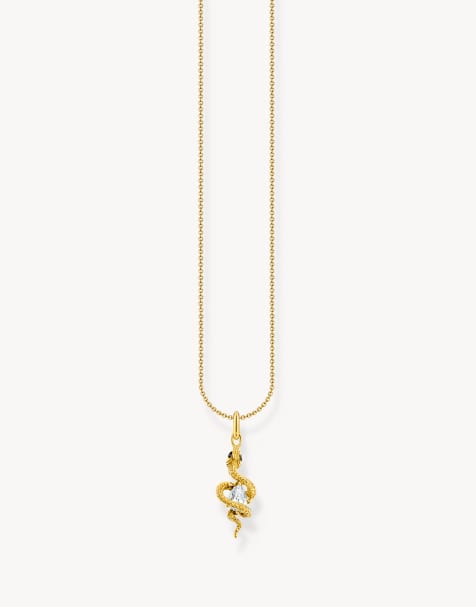 Thomas Sabo Gold-plated necklace with snake pendant  in 925 sterling silver & 18k yellow gold plating - view 1
