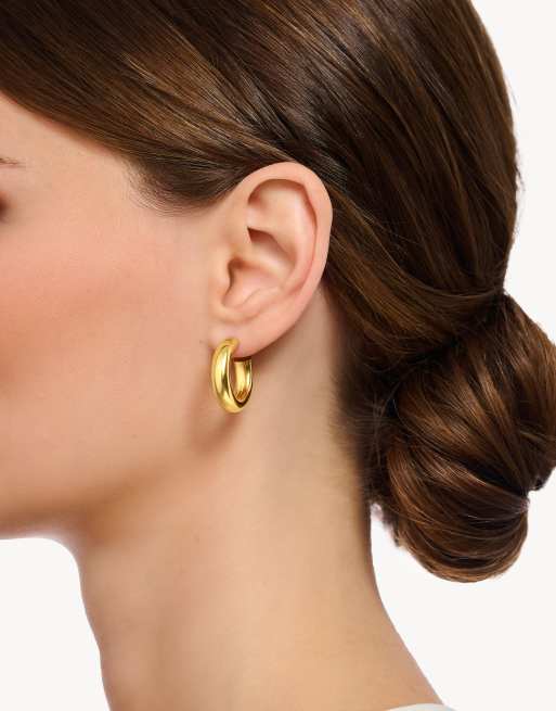 Thomas Sabo Gold-plated small chunky hoop earrings 18k yellow gold plating & 925 sterling silver