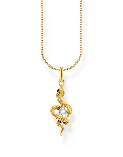 Thomas Sabo – Halskette aus Sterlingsilber mit Schlangenanhänger und 18-karätiger Vergoldung in Gelbgold - view 1