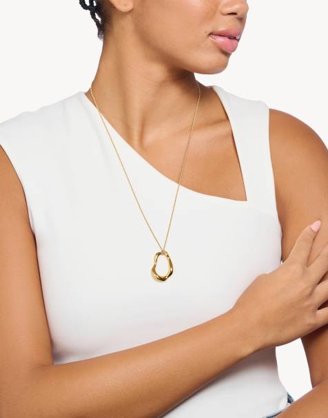 Thomas Sabo – Halskette in Gold mit geschmolzenem Anhänger - view 1