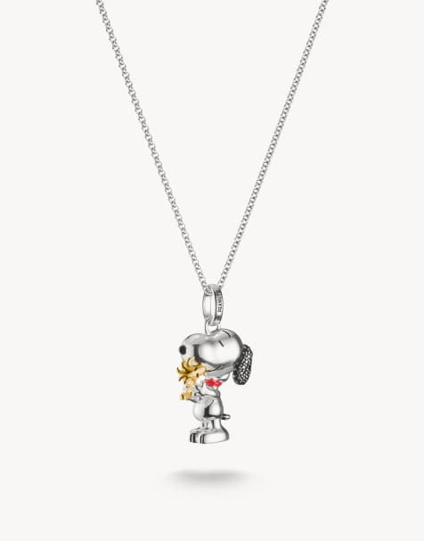 Thomas Sabo – Halskette in Silber, Gold, Schwarz und Rot mit Snoopy-Anhänger und 18-karätiger Vergoldung - view 1