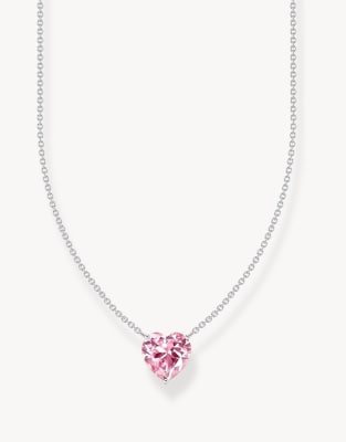 Thomas Sabo - Halskette in Silber mit herzförmigem Anhänger in Rosa