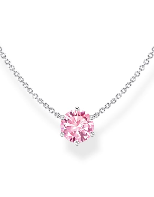 Thomas Sabo – Halskette in Silber mit rosa Zirkonia-Anhänger, 2 von 3