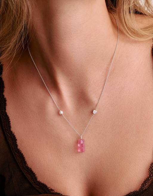 Thomas Sabo - Halsketting in zilver, wit en roze, 4 van 4