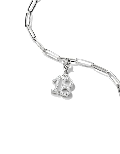 Thomas Sabo - Hangertje met nummer 18 met zirkonia steentjes in 925 sterling zilver, 2 van 3