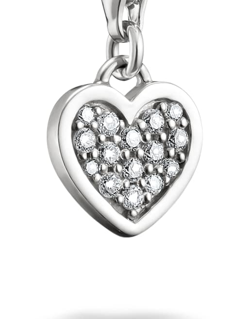 Thomas Sabo - Hartvormige hangertje met glitters in zilver en wit, 2 van 2