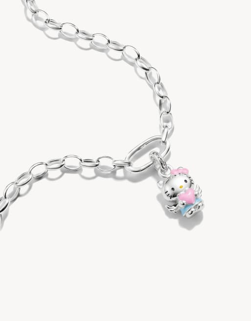 Thomas Sabo Hello kitty angel charm with a heart – connect in silver, black, pink, 2 of 4
