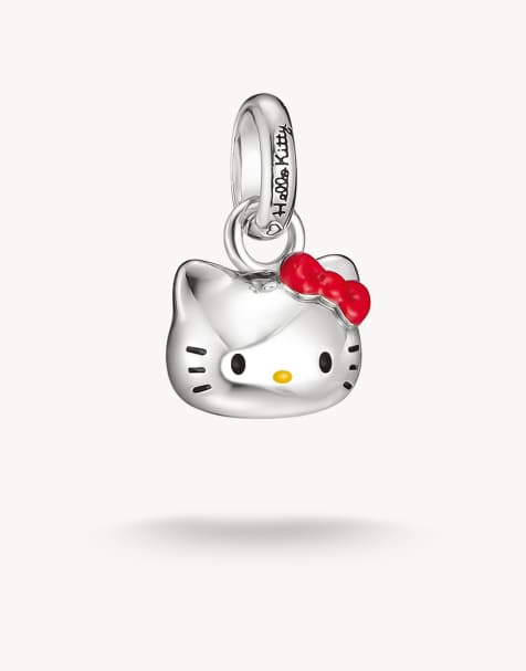 Thomas Sabo Hello kitty charm red bow – connect in silver, black, red, yellow - view 1