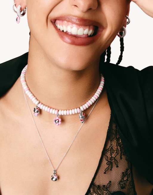 Thomas Sabo Hello Kitty collana con fiocco rosa in argento, nero, giallo, rosa, 3 di 4