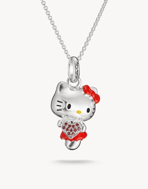 Thomas Sabo Hello Kitty collana cuore in argento, nero, rosso, giallo - view 1