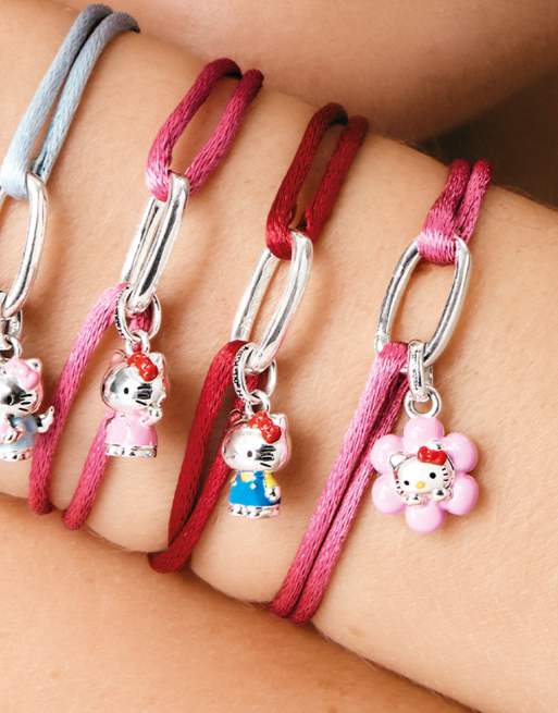 Thomas Sabo Hello Kitty Textilarmband rot mit Charm – Connect in Silber, Schwarz, Rot, Pink, 4 von 4