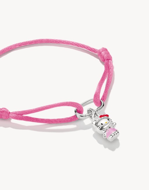 Thomas Sabo Hello kitty textile bracelet pink mit charm – connect in silver, black, red, pink, 2 of 4