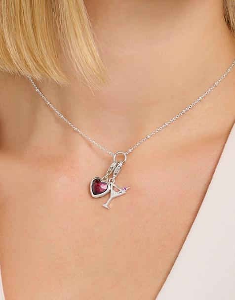 Thomas Sabo – Herzförmiger Anhänger aus 925er Sterlingsilber in Silber mit rotem Stein - view 1