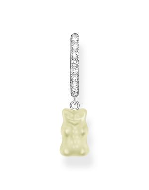 Thomas Sabo hoop earring with bear charm in sterling silver - SILVER