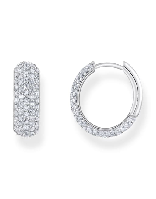 Thomas Sabo Hoop earrings in silver, white, 4 of 4
