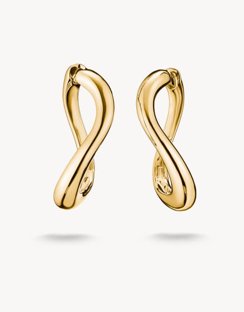 Thomas Sabo Hoop earrings wave-shaped in gold - view 1