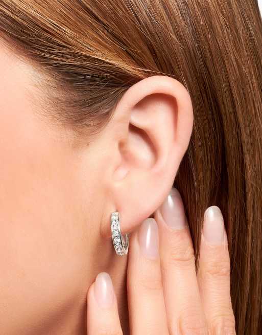 Thomas Sabo Hoop earrings white stones pave silver in 925 sterling silver